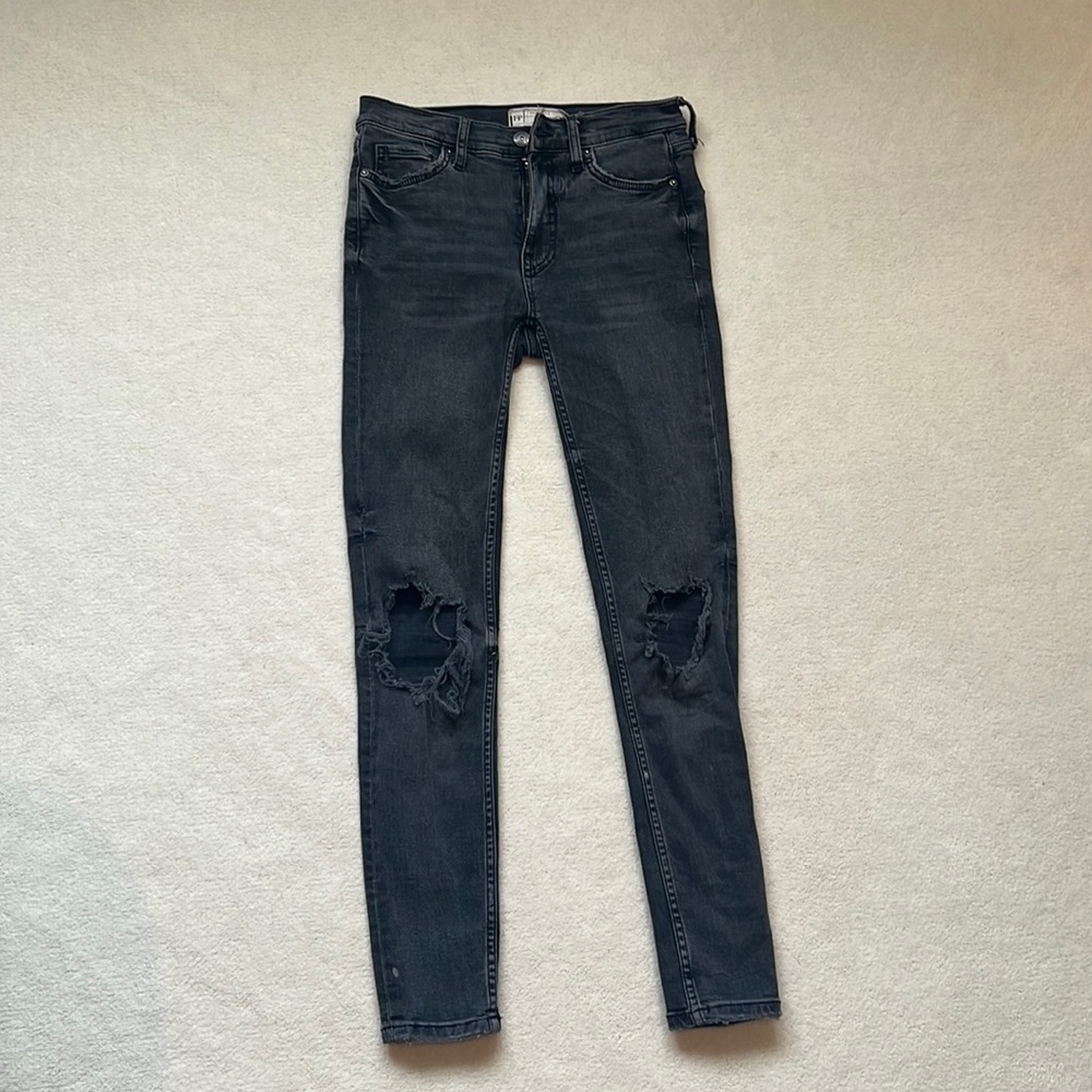Free people black ripped skinny jeans